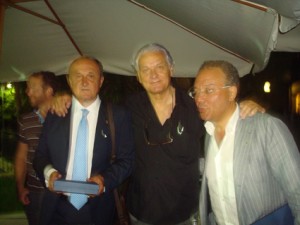 il regista franco amoretto con enrico varriale e delio rossi