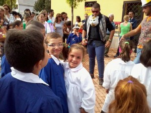 il sindaco fiengo con la festa studenti.. primo giorno di scuola