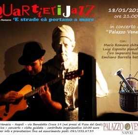 Mario Romano Quartieri Jazz e la sua chitarra in Viaggio con la Musica nell'arte