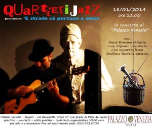 Mario Romano Quartieri Jazz e la sua chitarra in Viaggio con la Musica nell'arte