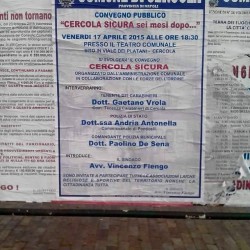 manifesto convegno pubblico - sindaco carabinieri polizia di stato cercola