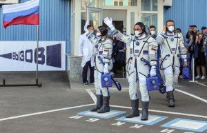 Space launch preparation for ISS Expedition 66 in Baikonur